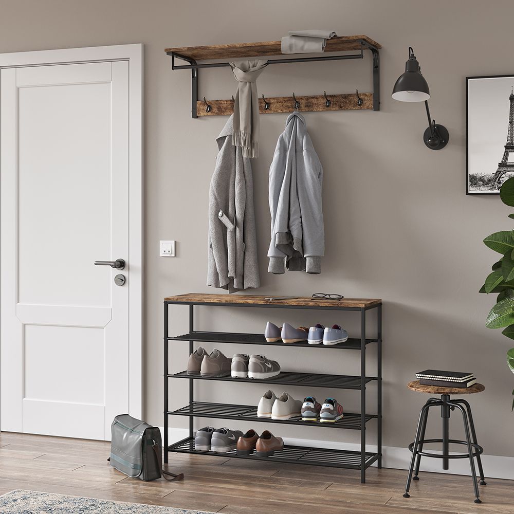 Skoreol i vintage design med 4 hylder - skoreol -