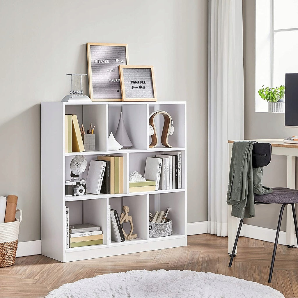 Reol i moderne stil - 97 x 100 x 30 cm - Hvid - Reol -