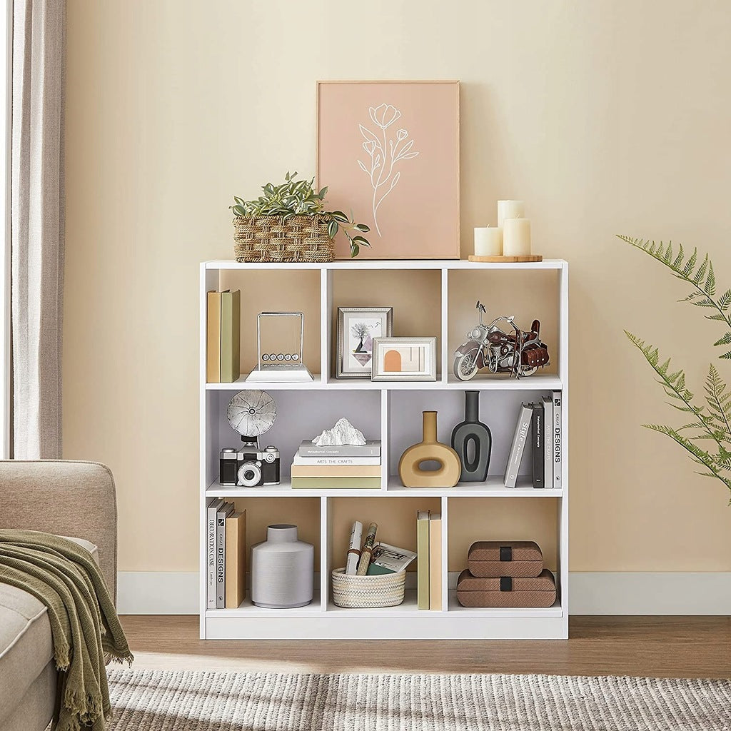 Reol i moderne stil - 97 x 100 x 30 cm - Hvid - Reol -