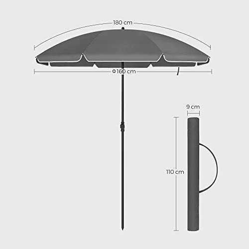 Strandparasol i sort - 160cm - Parasol -