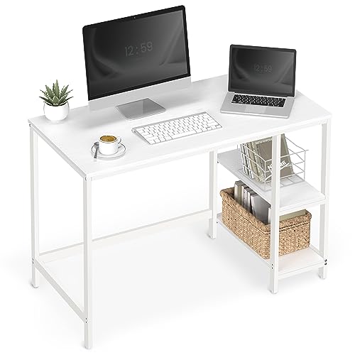 Skrivebord i lyst moderne design m. hylder - Skrivebord -