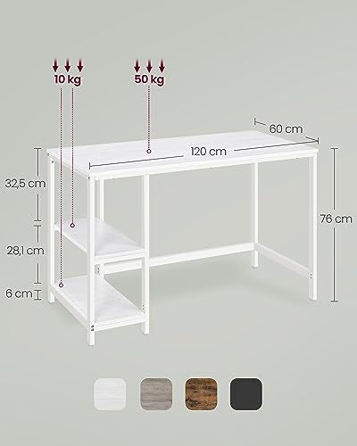 Skrivebord i lyst moderne design m. hylder - Skrivebord -