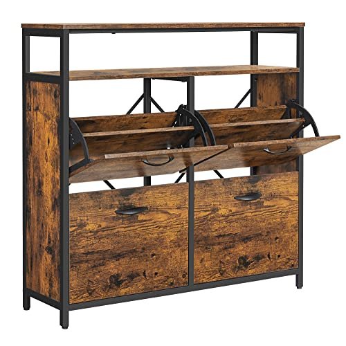 Skoskab med fire låger til opbevaring i vintage design - skoreol -