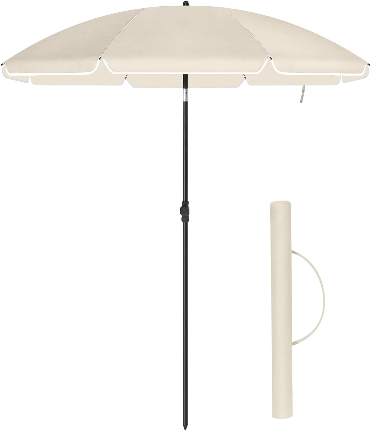 Strandparasol i hvid - 160 cm - Parasol -