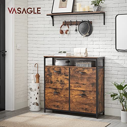Skoskab med fire låger til opbevaring i vintage design - skoreol -