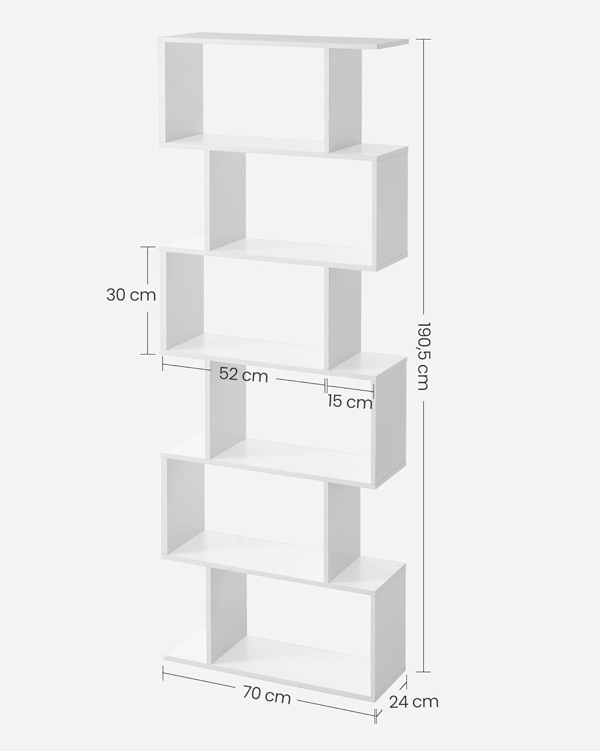 Reol i elegant hvidt design - 6 niveauer - Reol -