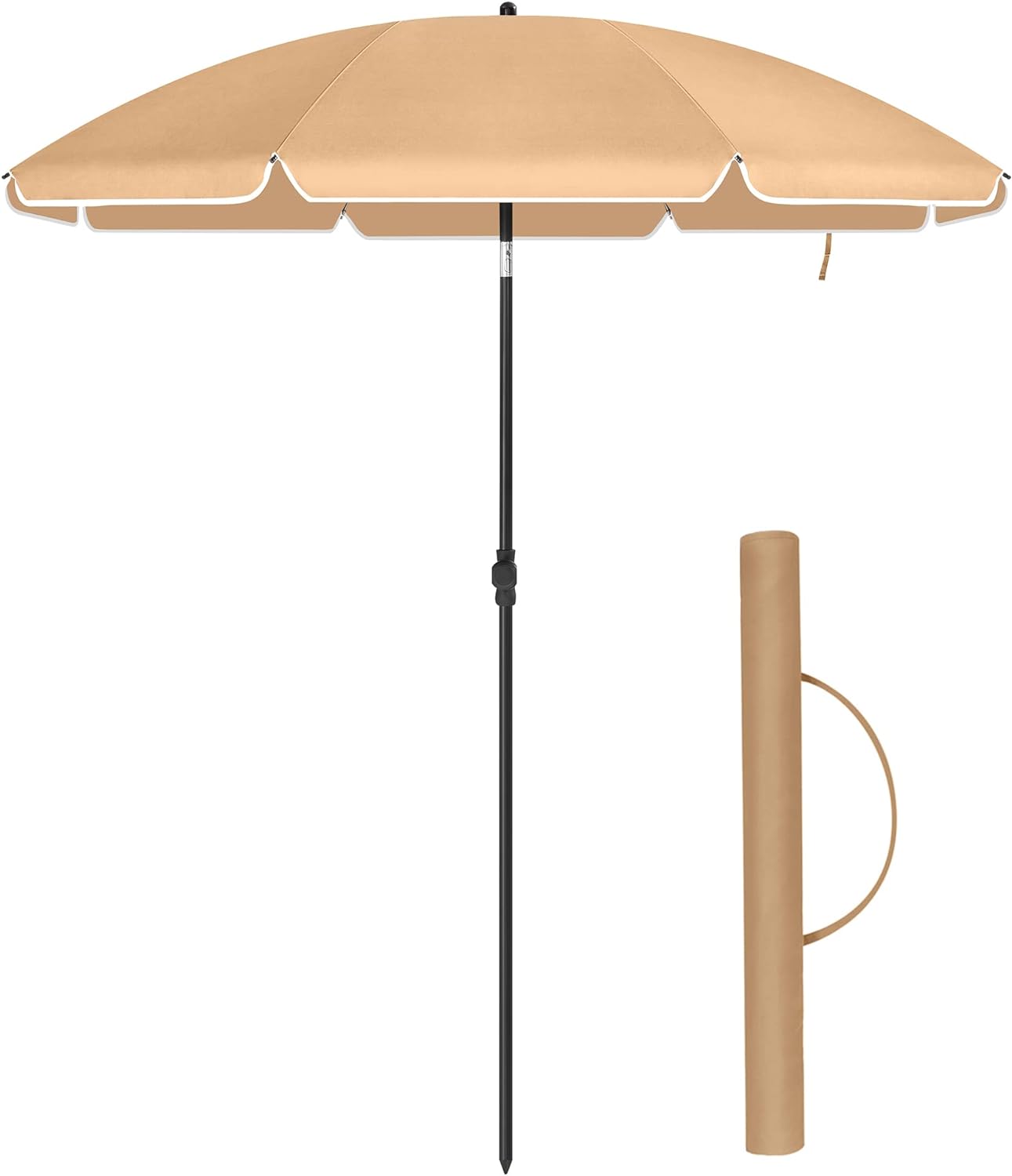 Strandparasol i Beige - 200 cm - Parasol -
