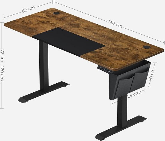 Skrivebord m. hæve/sænke funktion i vintage design - Skrivebord -