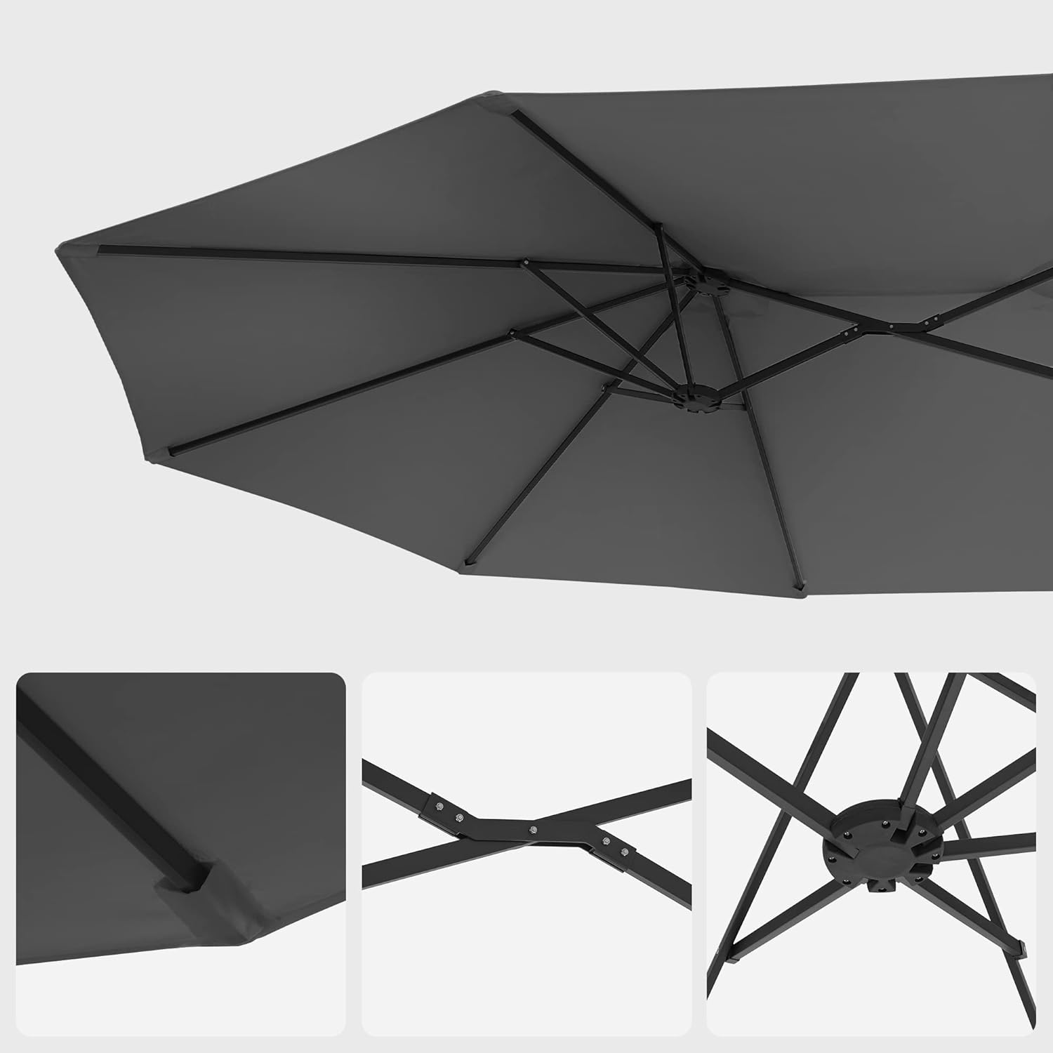 Luksus dobbelt parasol - Ekstra stor i sort - 460 x 270 cm - Parasol -