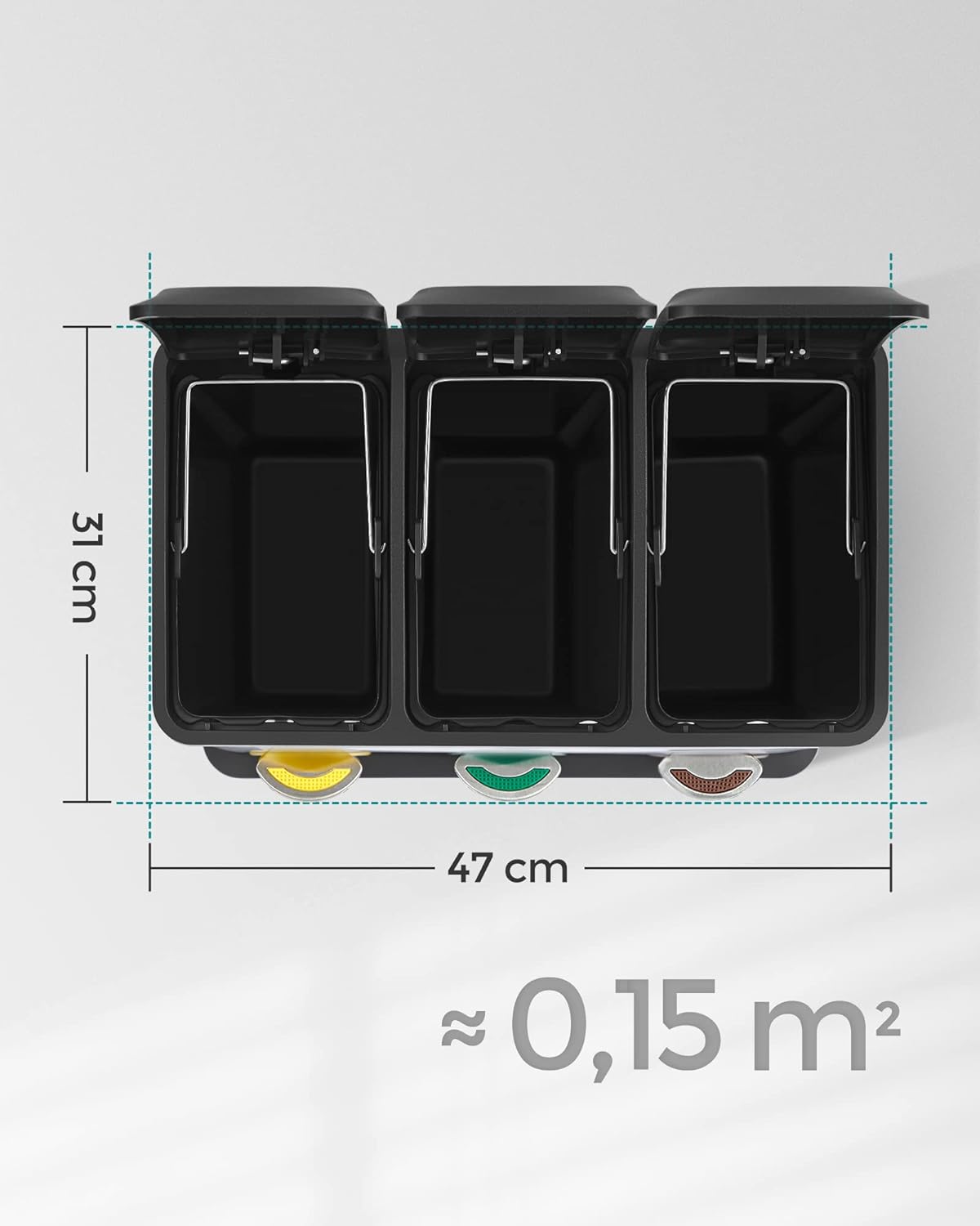 Affaldsspand til affaldssortering 3x8 Liter Rustfrit stål - Skraldespand -