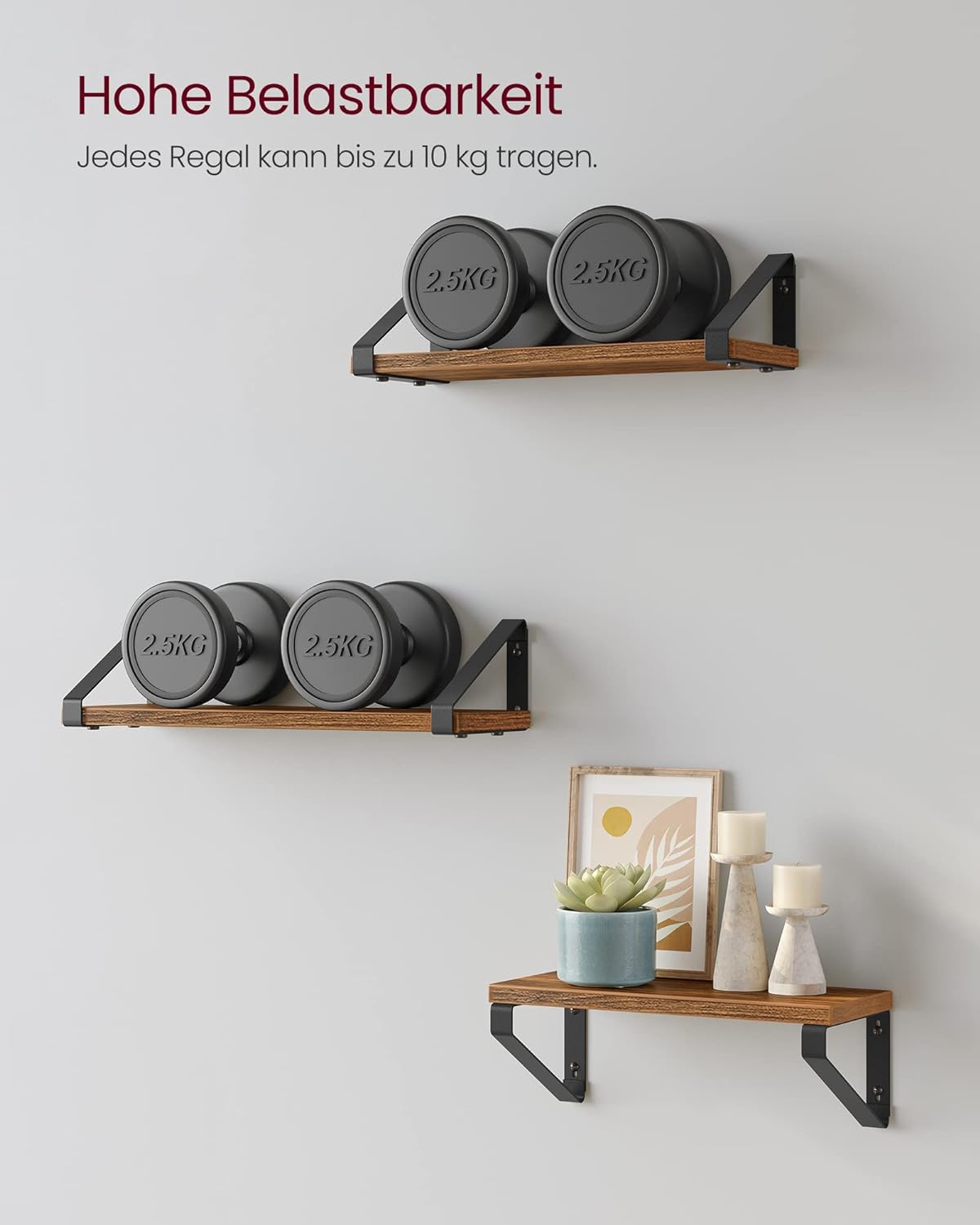 Vintage hyldesæt med 3 stk. - Hylde -