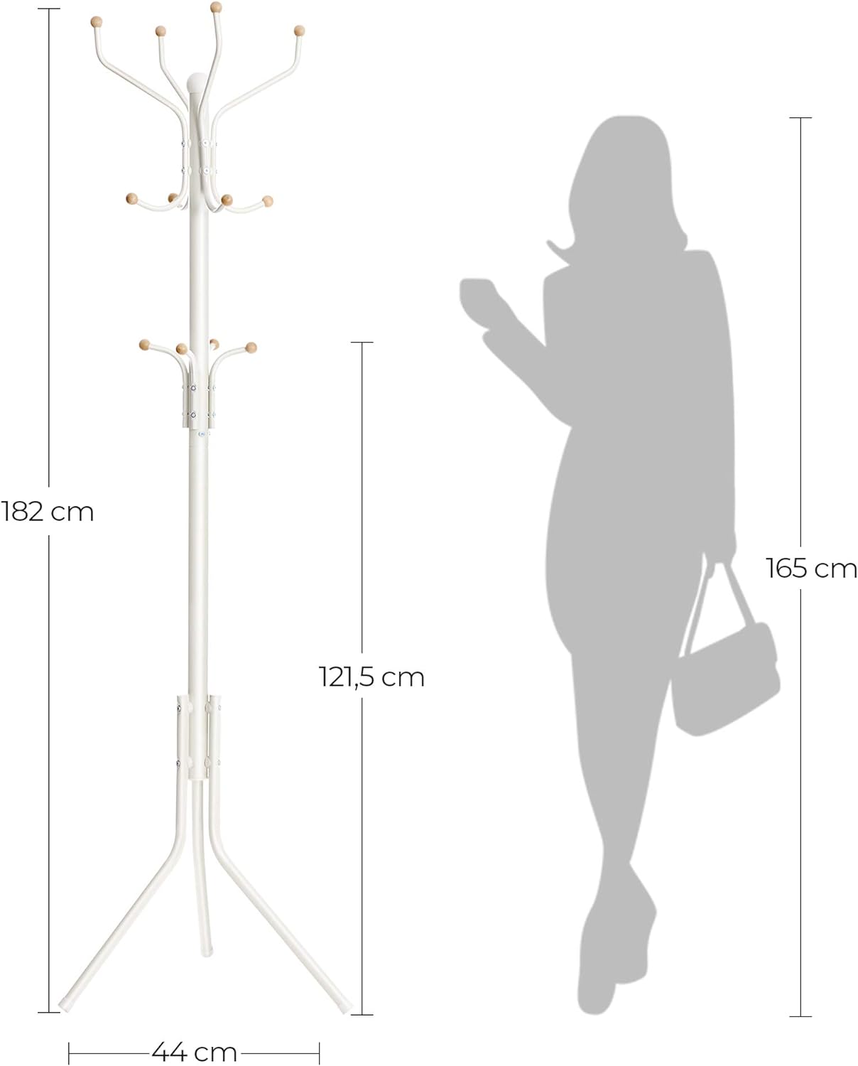 Stumtjener 182 cm - Hvid - Stumtjener -