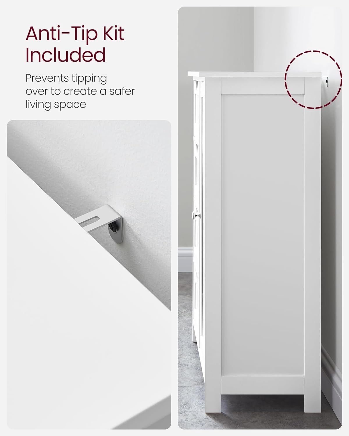 Badeværelsesskab med skuffer og hylder - Hvid - Badeværelsesskab -