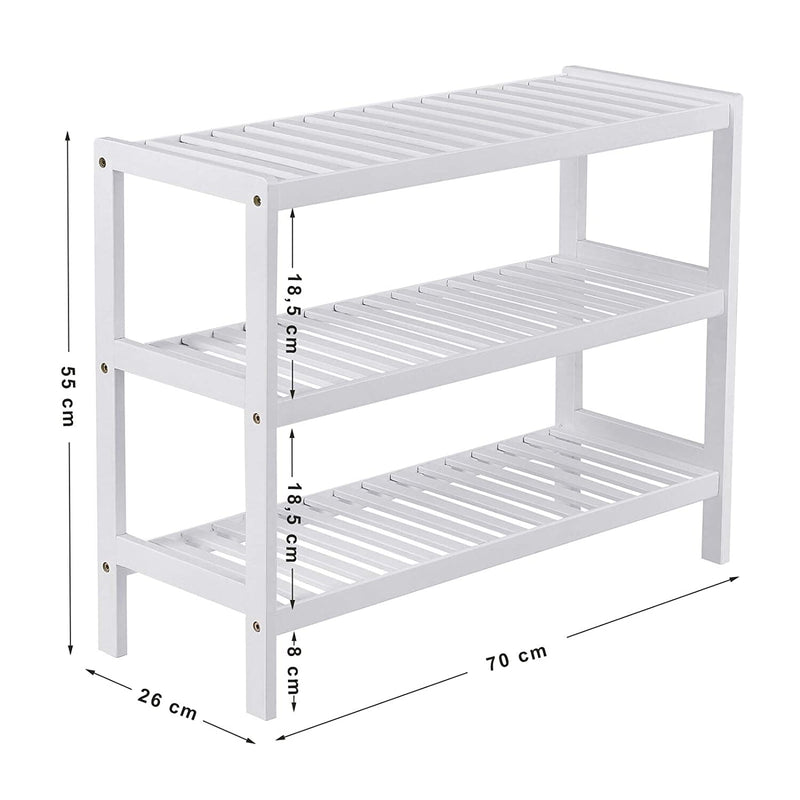 Skoreol med tre hylder - hvid - skoreol -