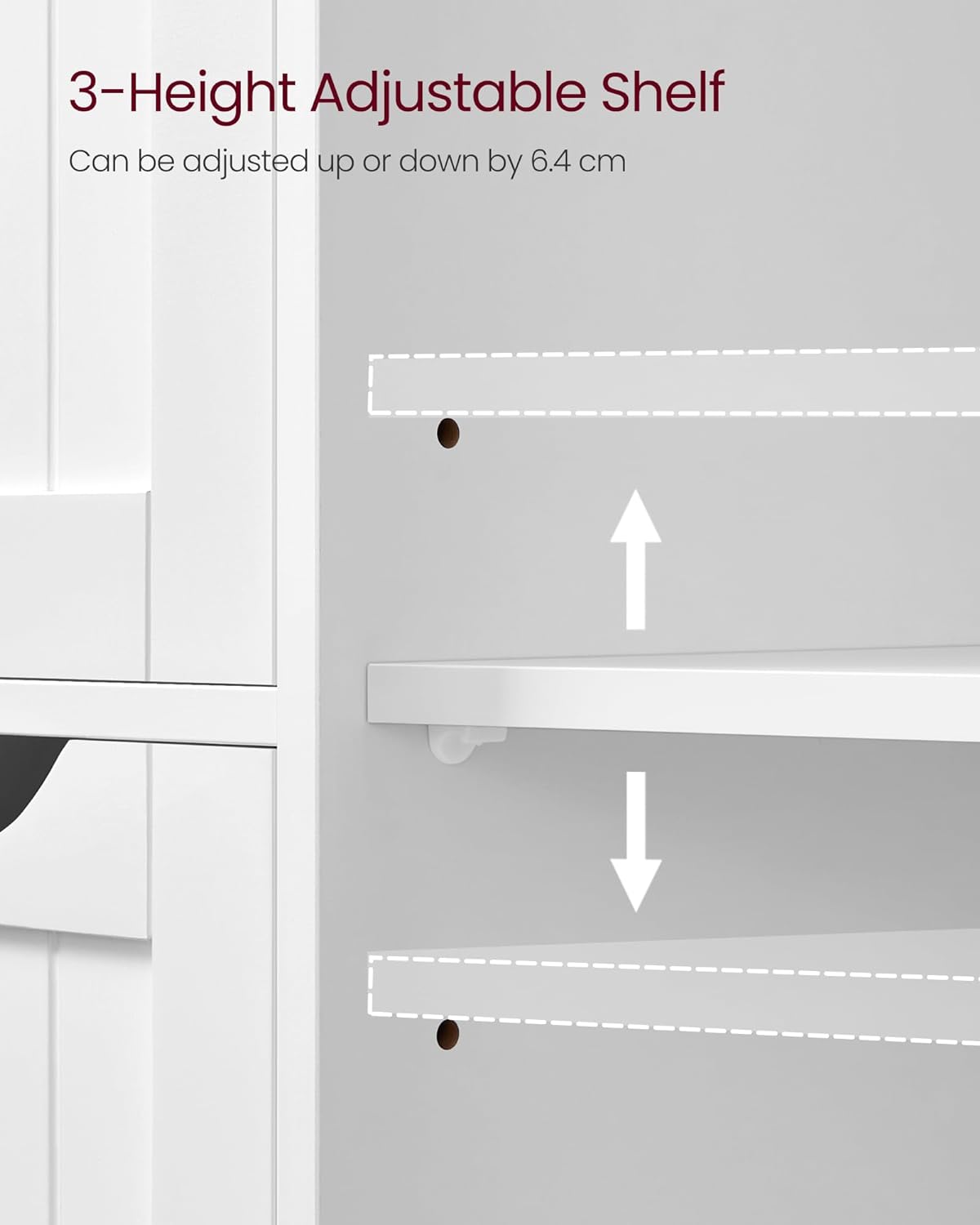 Badeværelsesskab med skuffer og hylder - Hvid - Badeværelsesskab -