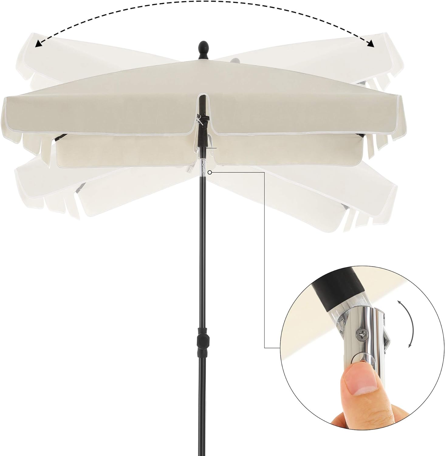Altan parasol i hvid - 200x125cm - Parasol -