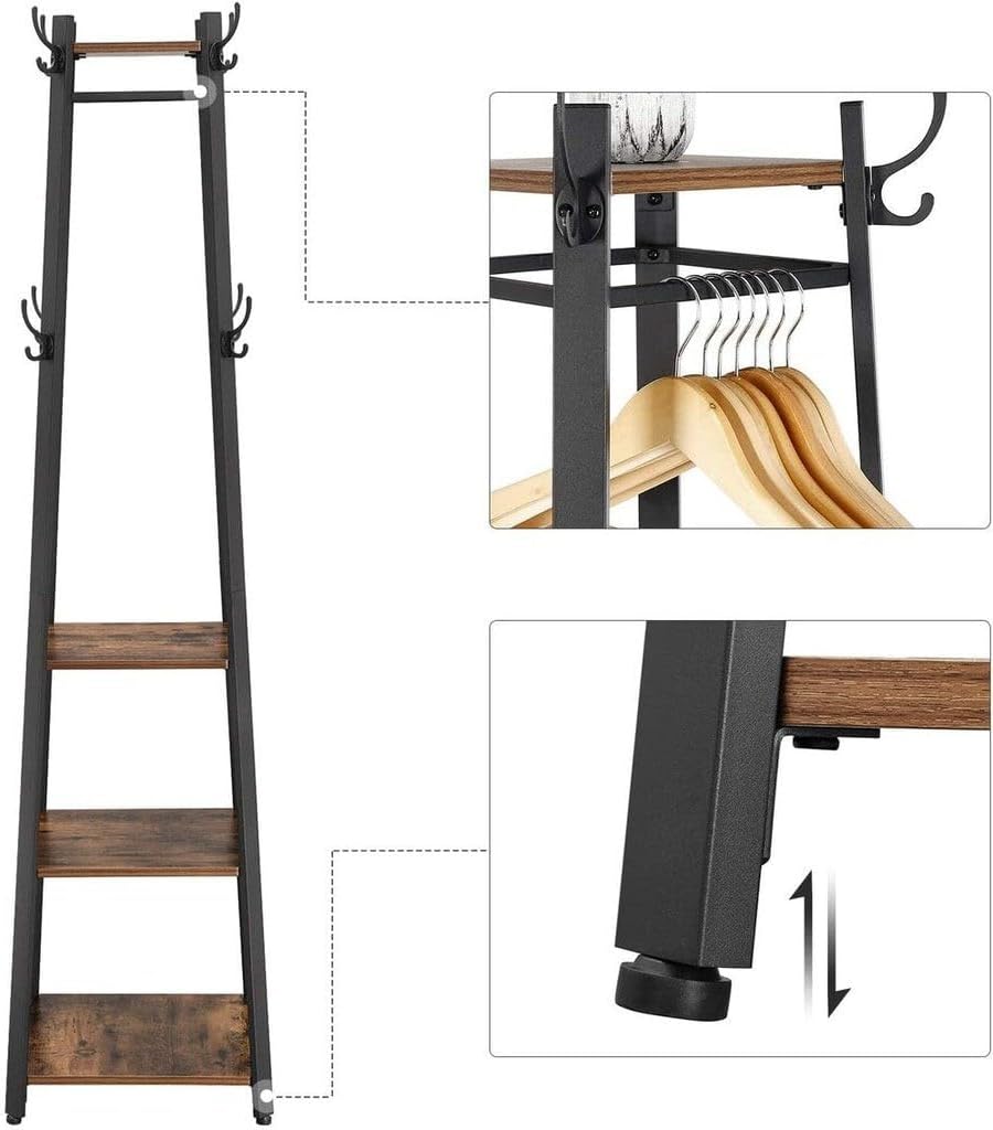 Stumtjener med 3 hylder i rustikt design - Stumtjener -