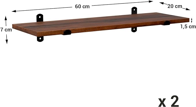 Hyldesæt af 2 hylder - 60 cm - Hylde -