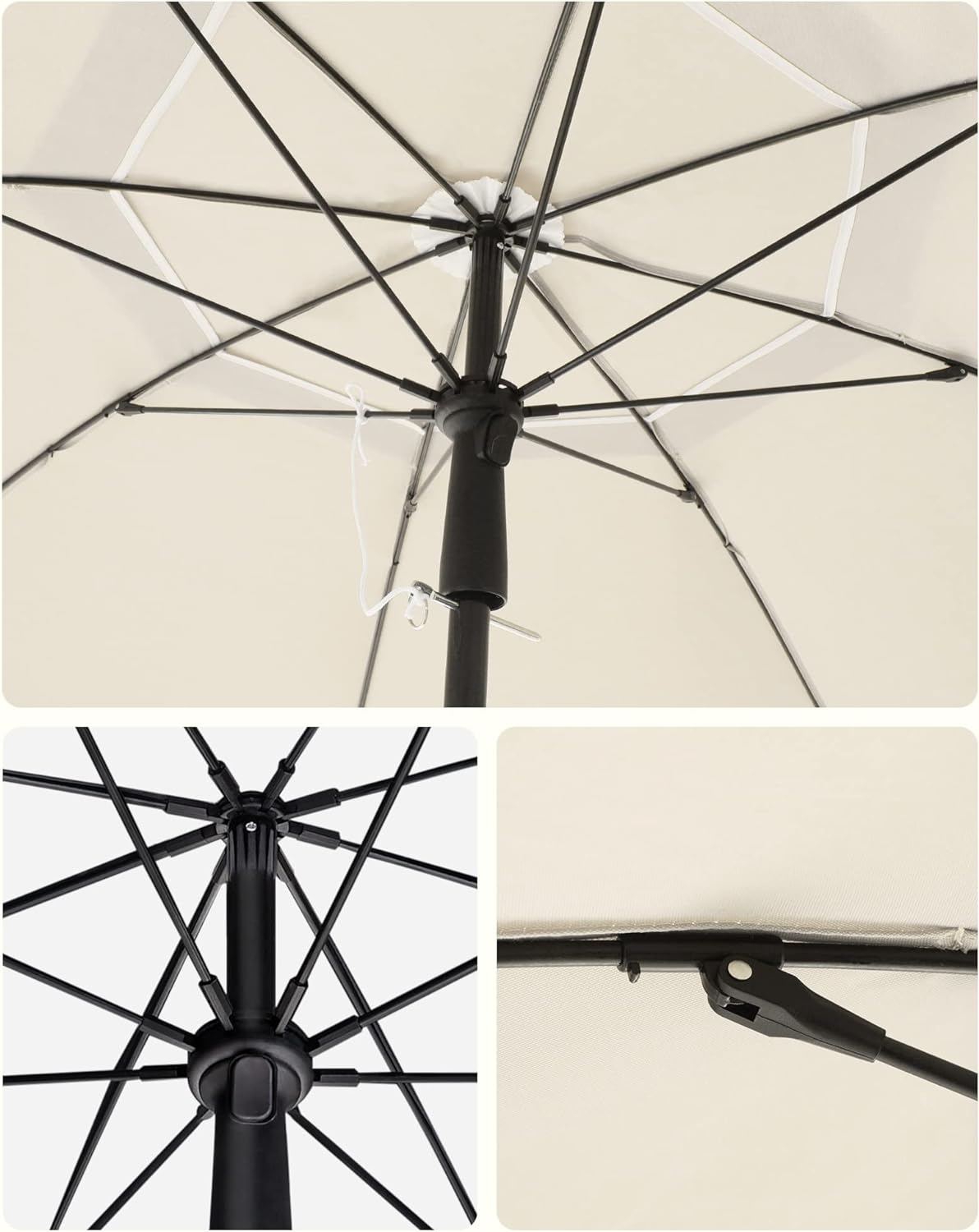 Strandparasol i hvid - 160 cm - Parasol -