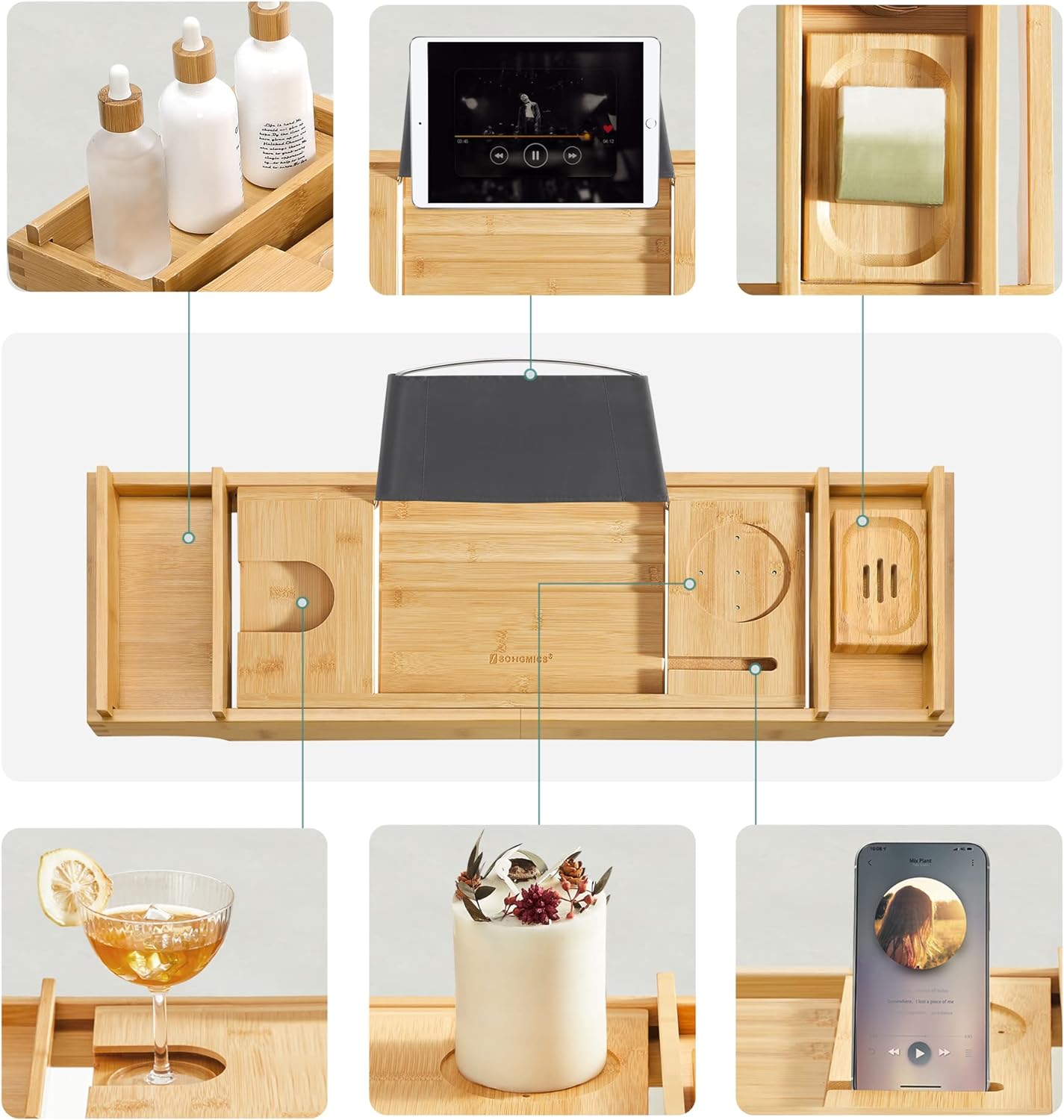 Bord til badekar - Bambus - Tilbehør til badeværelset -