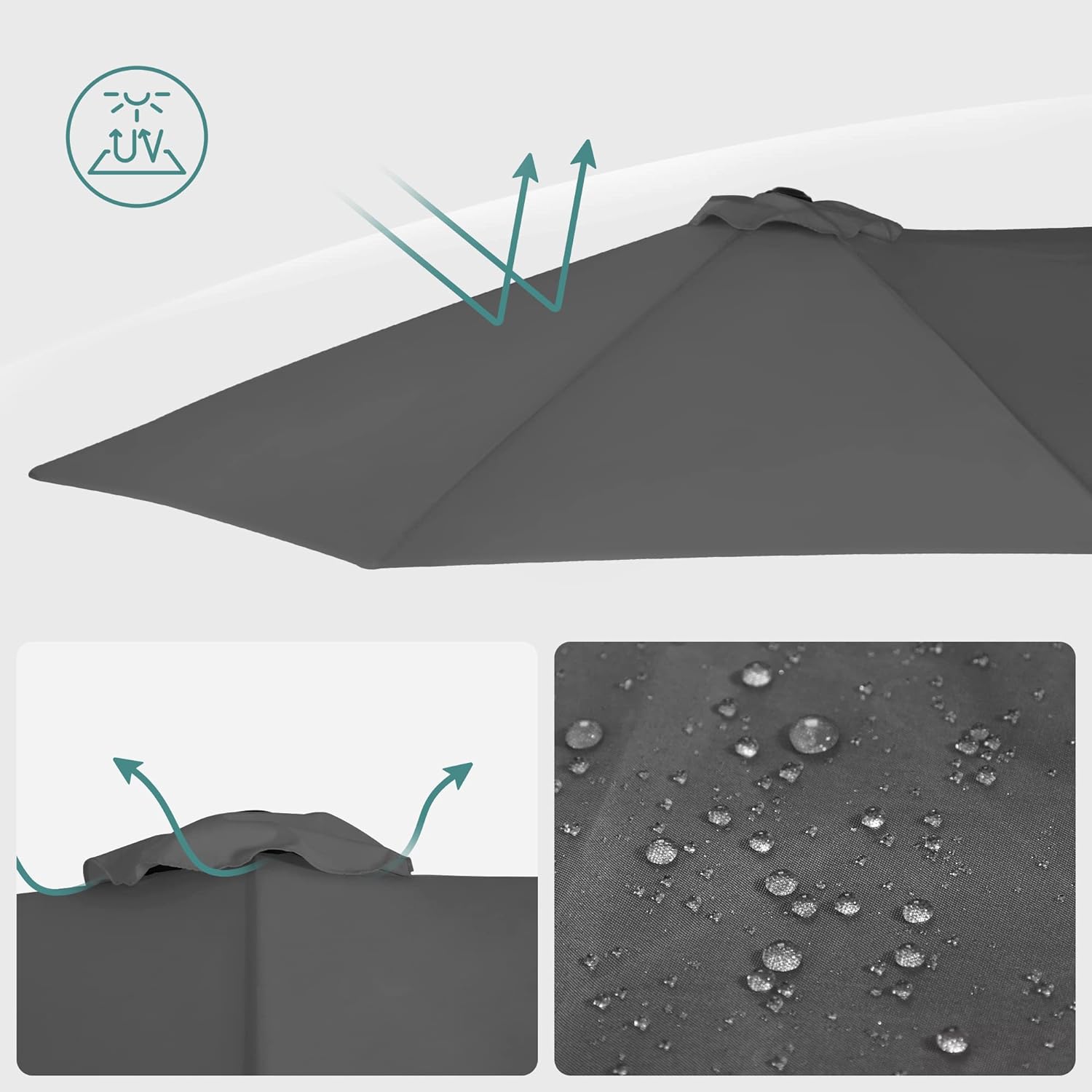 Luksus dobbelt parasol - Ekstra stor i sort - 460 x 270 cm - Parasol -
