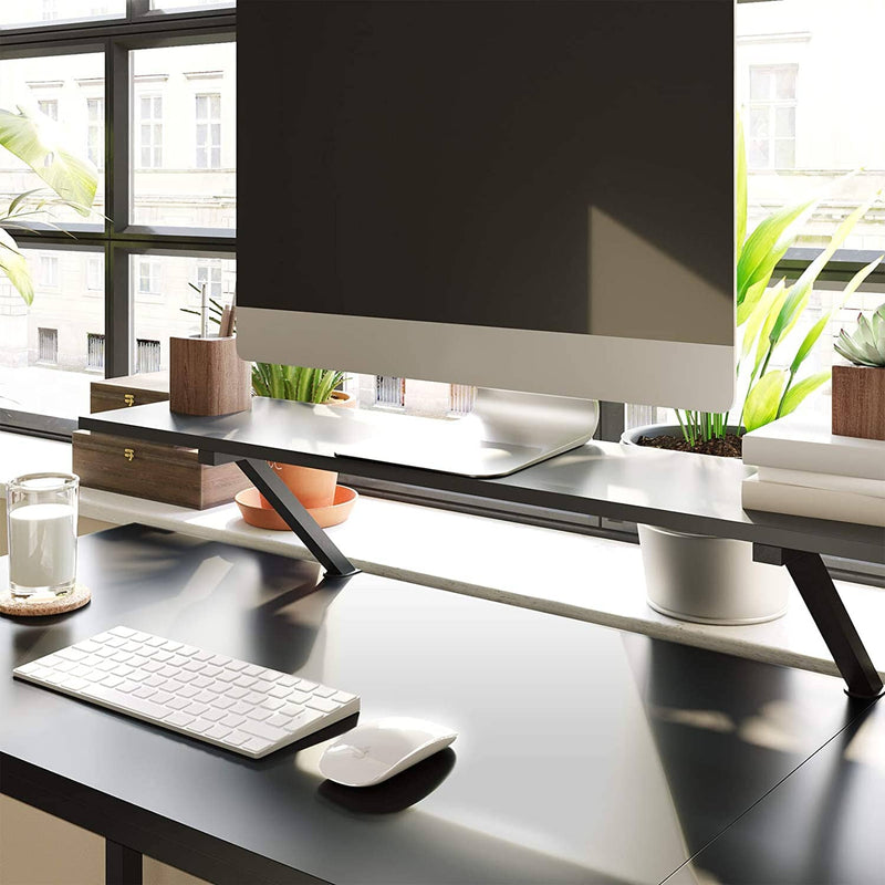 Hjørneskrivebord L-formet i industrielt design m. skærmhylde - Skrivebord -