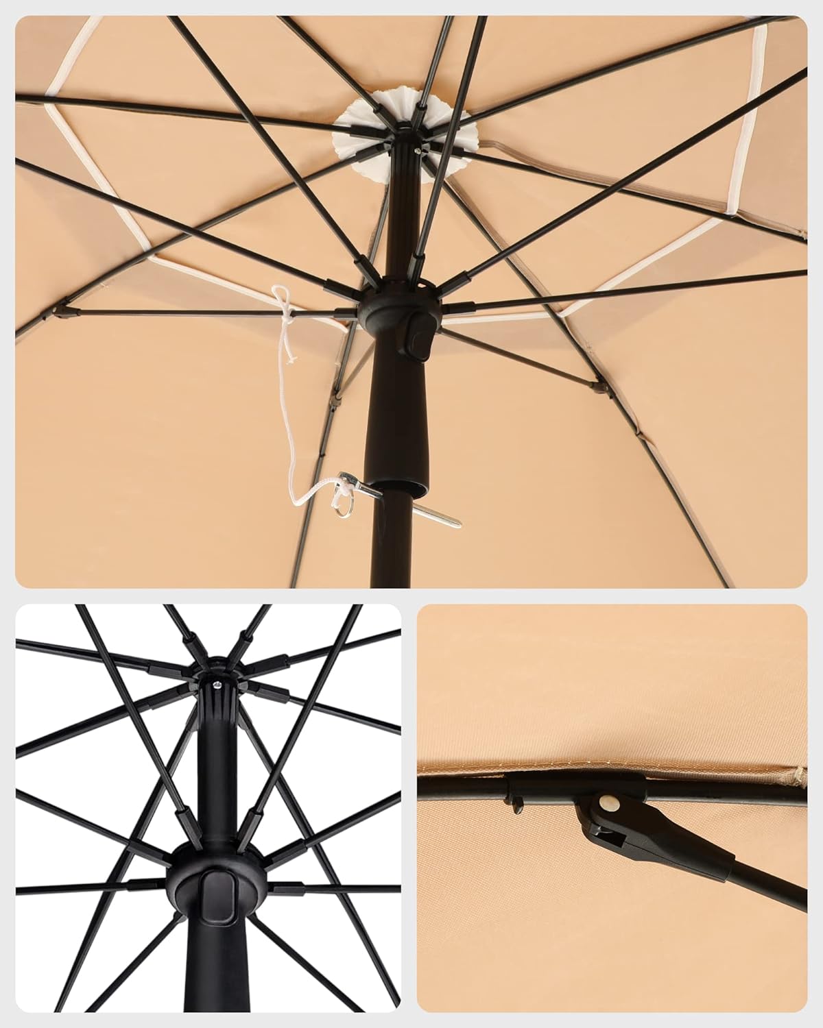 Strandparasol i Beige - 200 cm - Parasol -