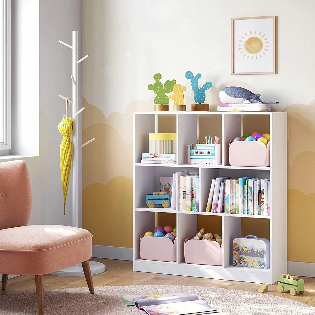 Reol i moderne stil - 97 x 100 x 30 cm - Hvid - Reol -