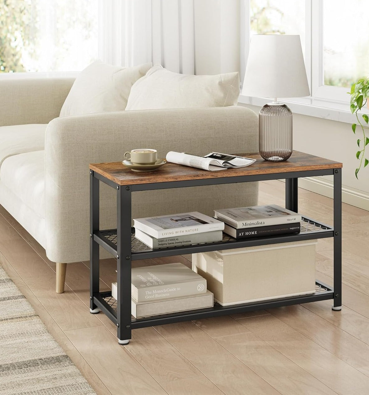 Skoreol i rustikt design 73 x 30 x 45 cm - skoreol -