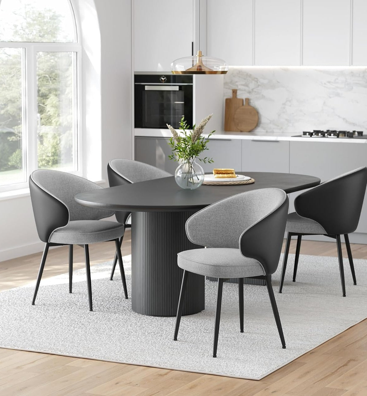 Moderne spisebordsstol i minimalistisk design - lysegrå - Spisebordsstole -