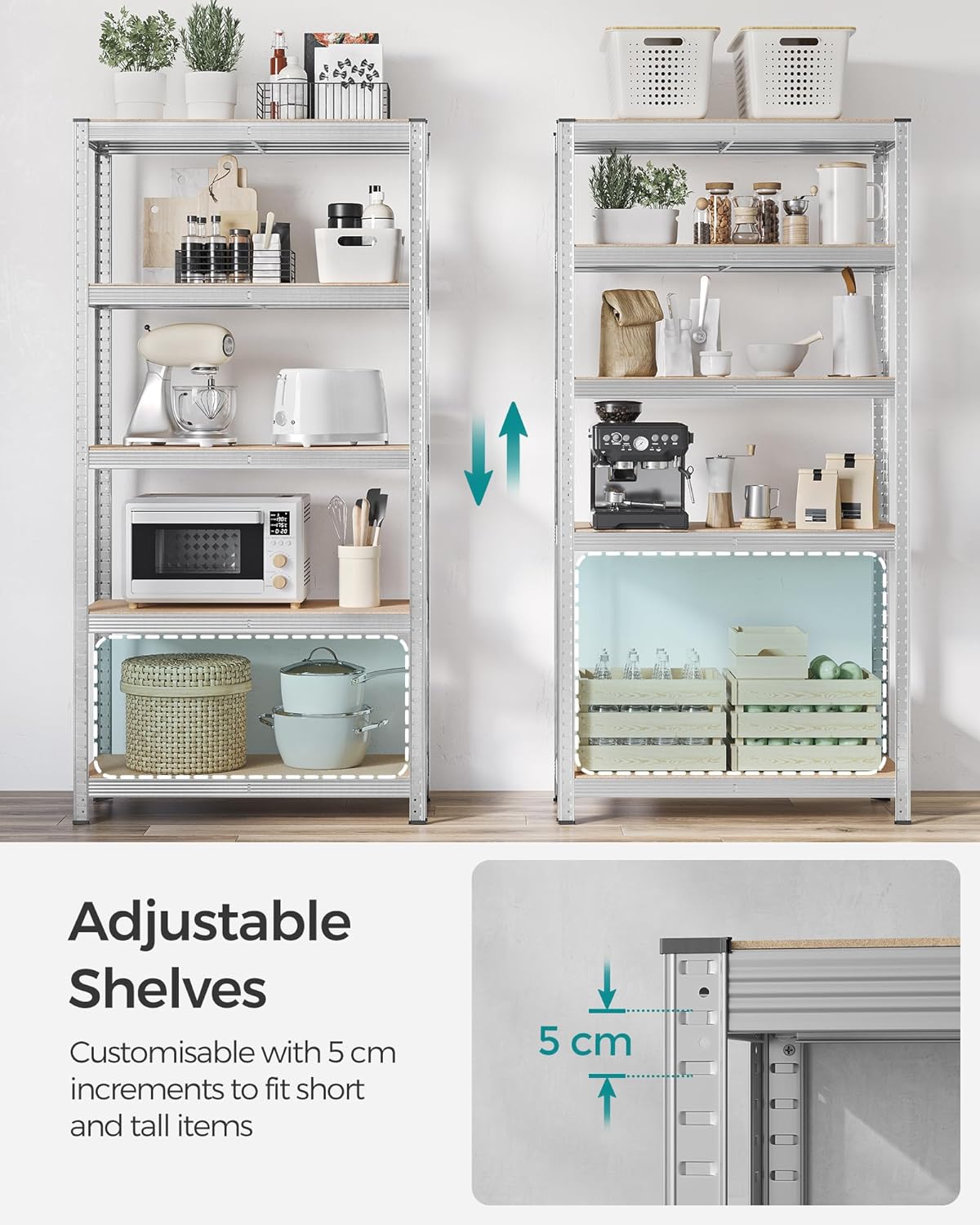 Industri reol i stål - 180x90x40 - Sæt af 2 stk. - Reol -