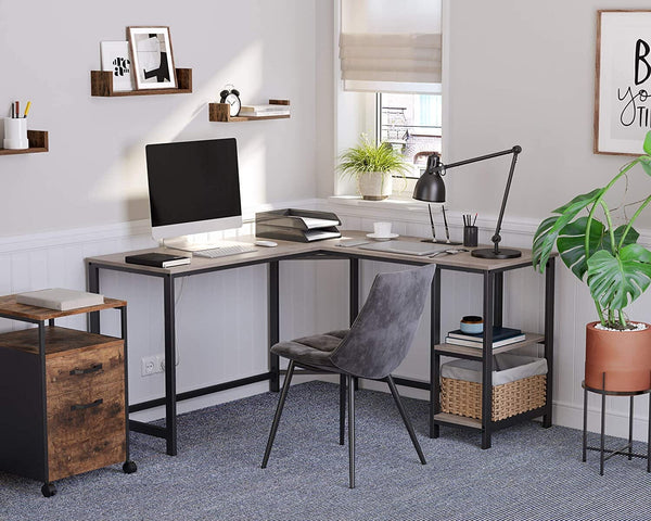 Hjørneskrivebord i moderne design m. hylder - Skrivebord -