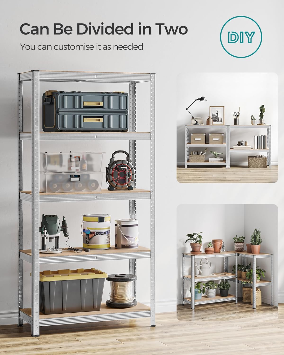 Industri reol i stål - 180x90x40 - Sæt af 2 stk. - Reol -