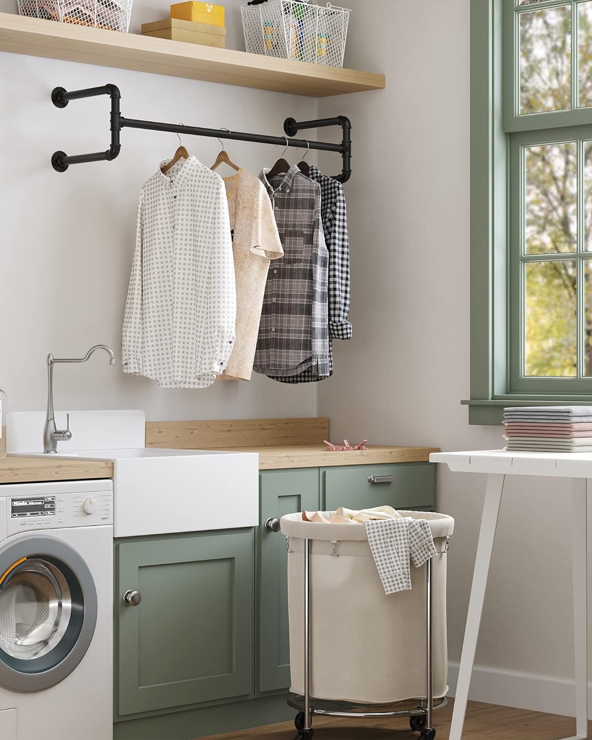 Vægmonteret tøjstativ - Sæt af 2 stk. - Tøjstativ -