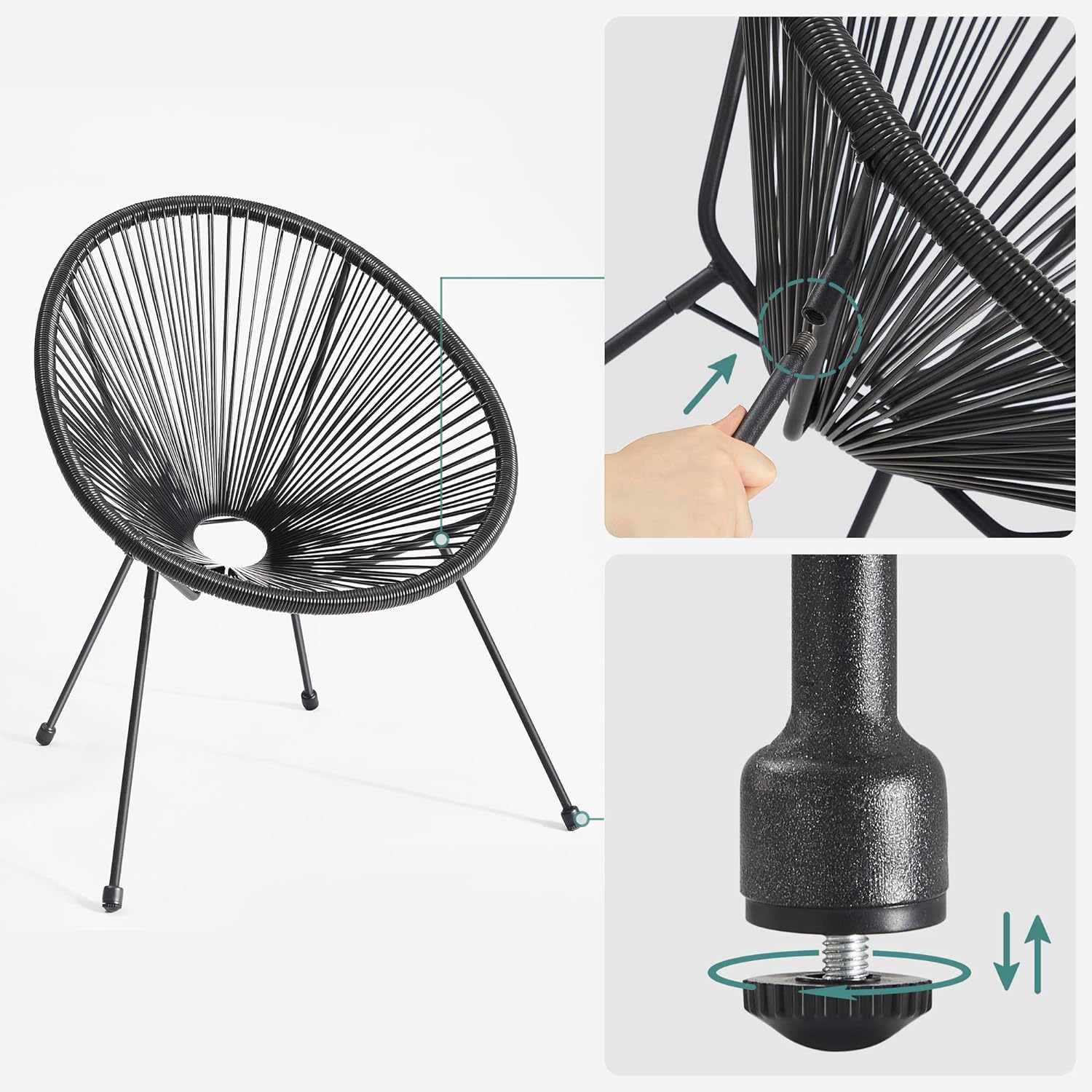 Elegant havemøbelsæt med bord i art deco stil - Havemøbler -