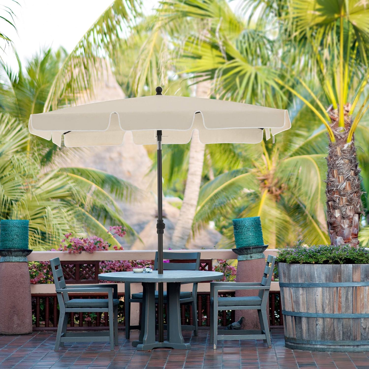 Altan parasol i hvid - 200x125cm - Parasol -