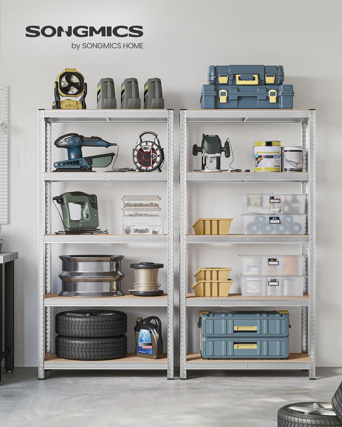 Industri reol i stål - 180x90x40 - Sæt af 2 stk. - Reol -