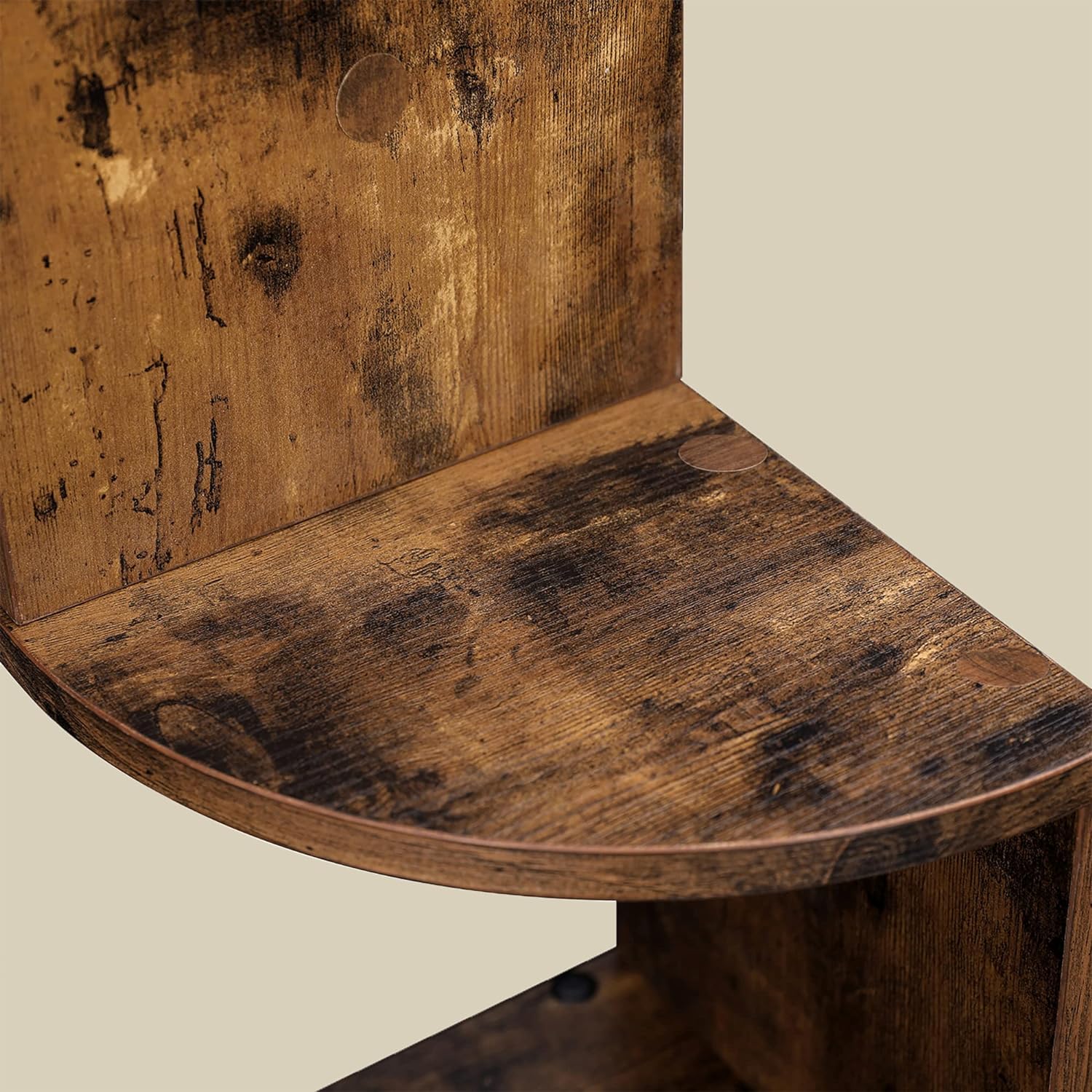 Hjørnereol m. 5 hylder - Rustikt look 20 x 20 x 128 cm - Reol -