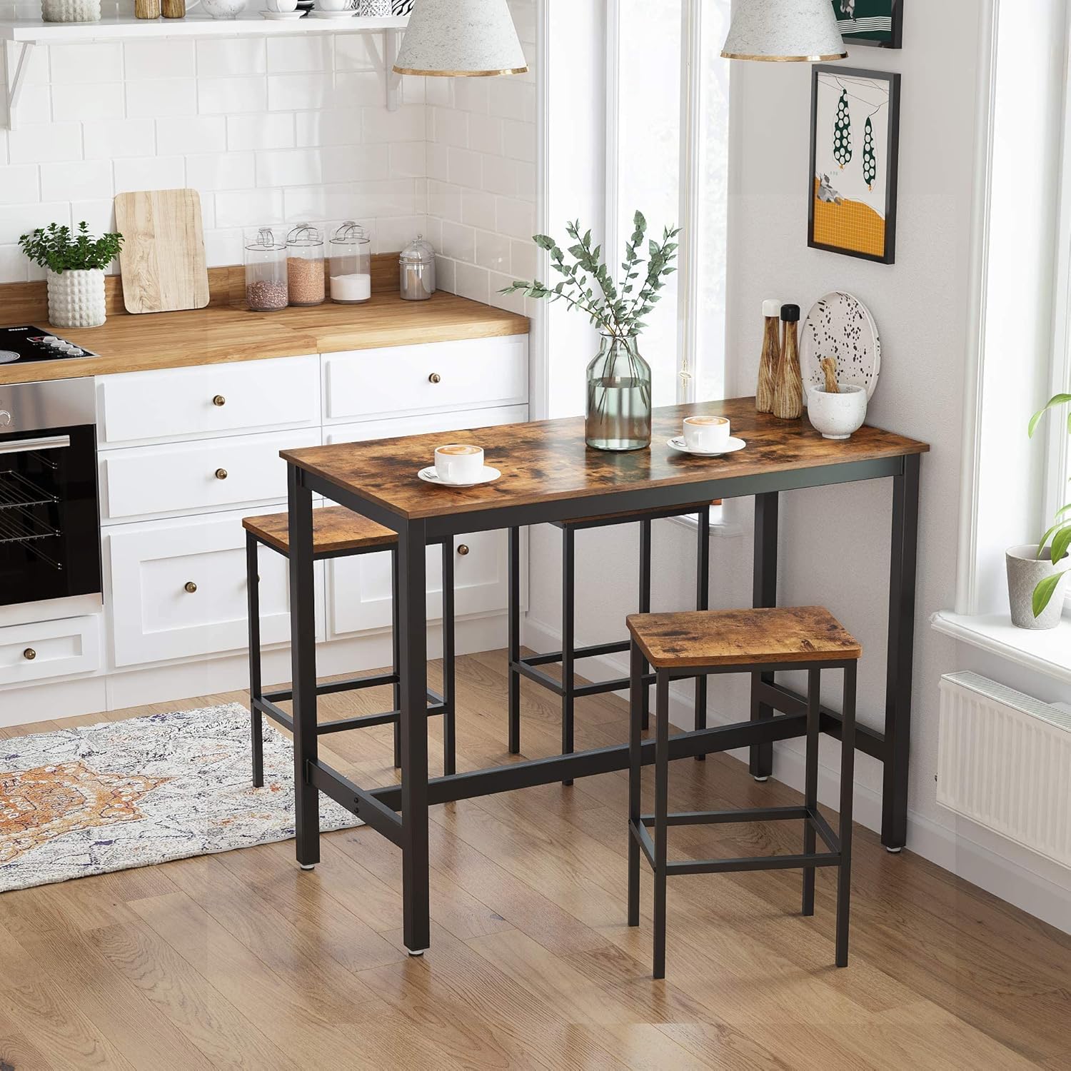 Barstole i moderne rustikt design 2 stk. - Bar set -