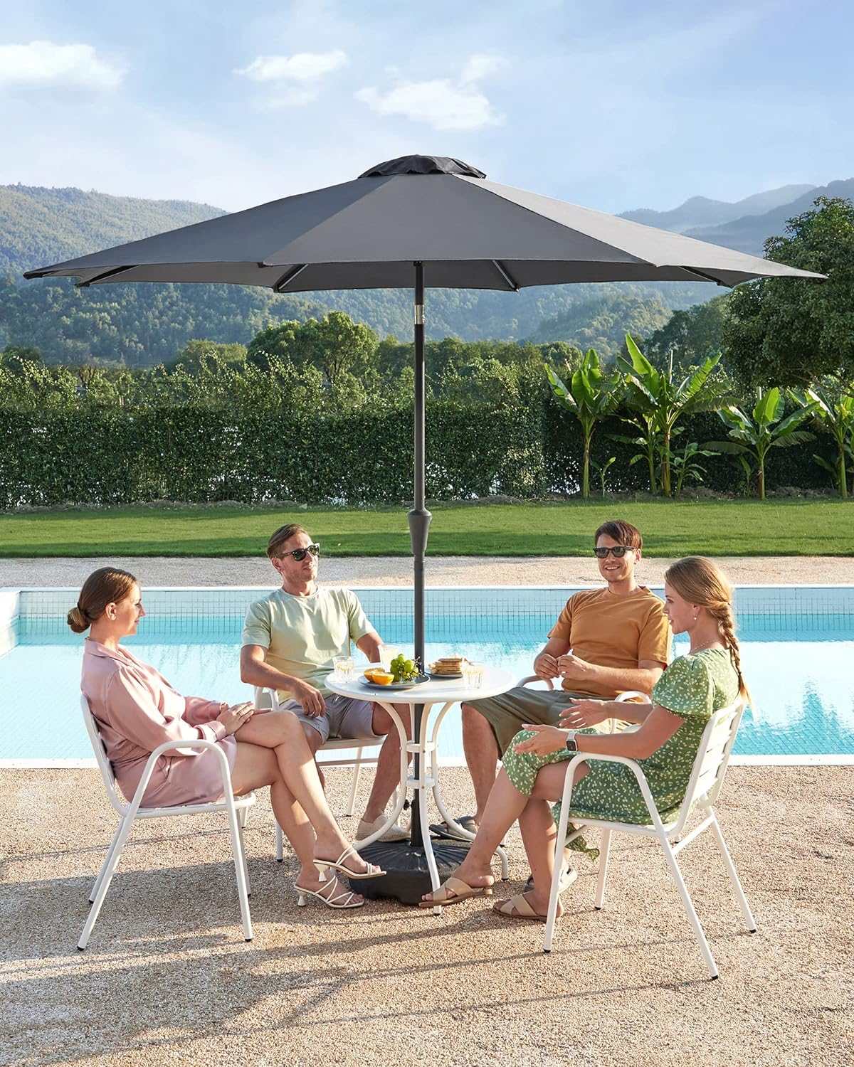 Stor luksus parasol i sort - 3 meter - Parasol -