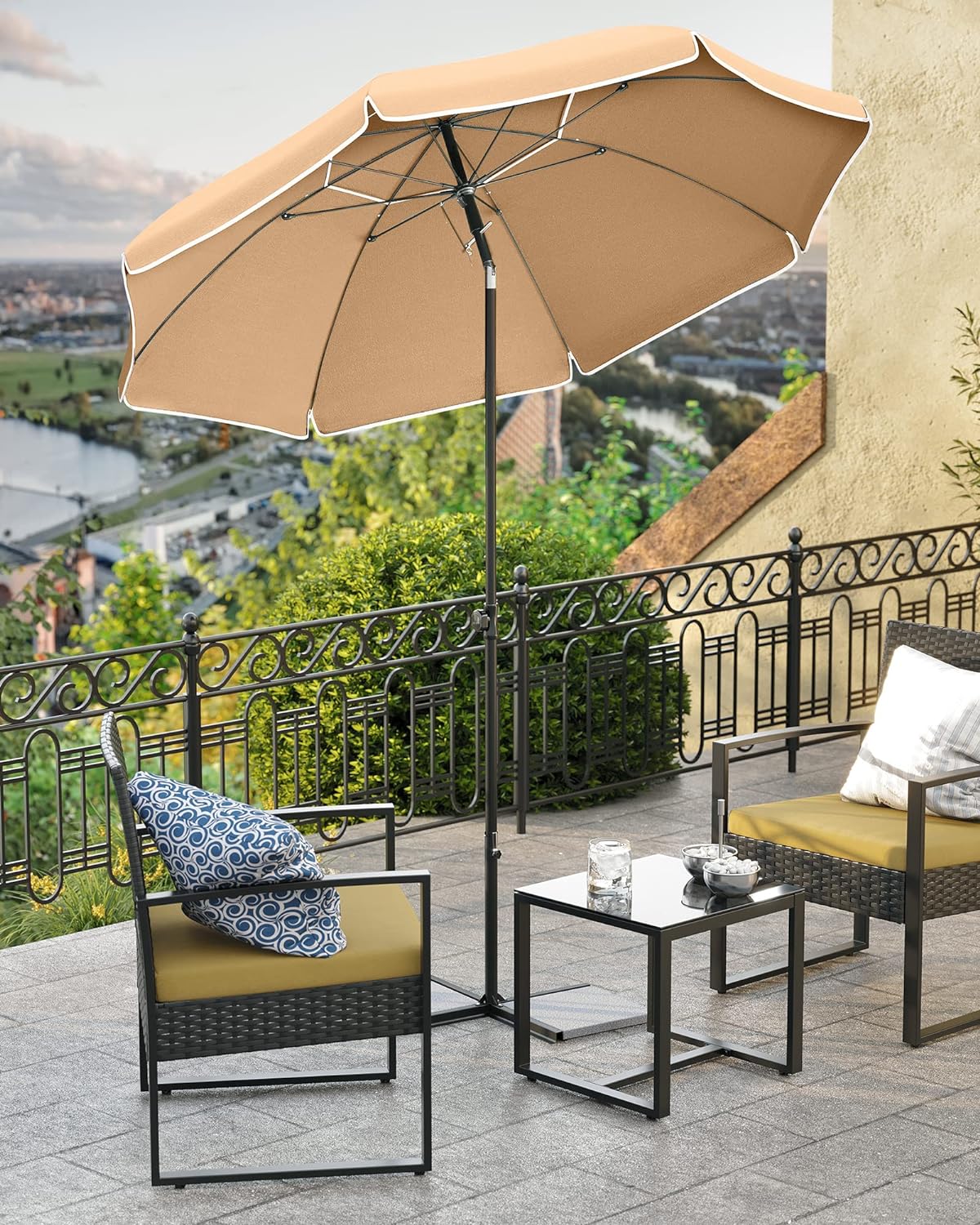 Strandparasol i Beige - 200 cm - Parasol -