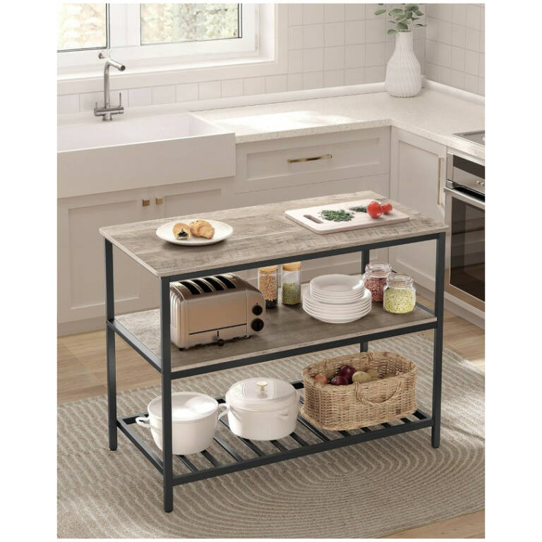 Fritstående køkkenø i industrielt design