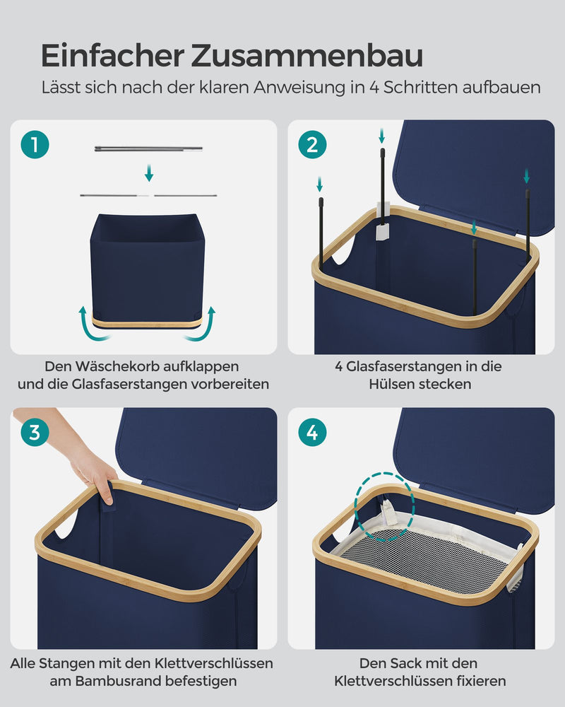 Vasketøjskurv 90L med aftagelig foring - Laundry baskets -