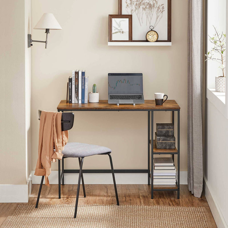 Skrivebord i rustikt design m. hylder (lille model) - Skrivebord -