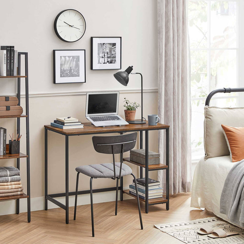 Skrivebord i rustikt design m. hylder (lille model) - Skrivebord -