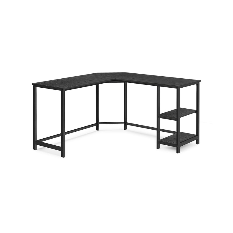 Hjørneskrivebord i industrielt design m. hylder - Skrivebord -