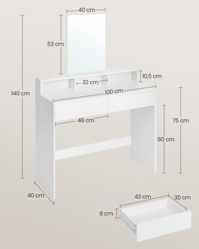 Sminkebord i enkelt minimalistisk design - -