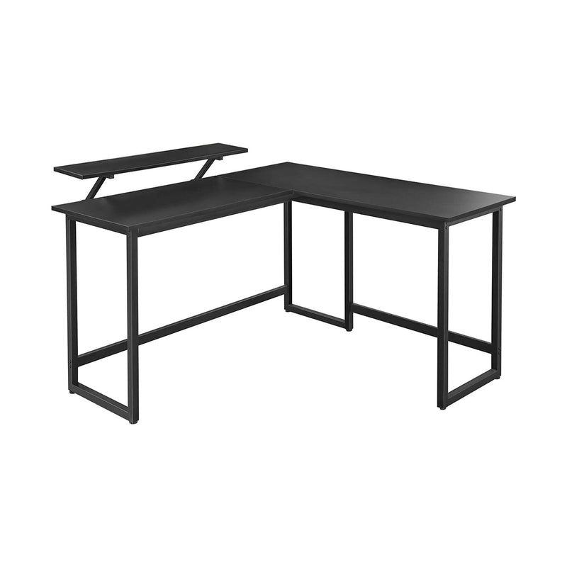 Hjørneskrivebord L-formet i industrielt design m. skærmhylde - Skrivebord -
