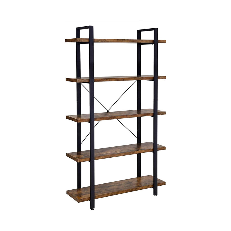 Bogreol m. 5 hylder i industrielt design (stor model) - Reol -