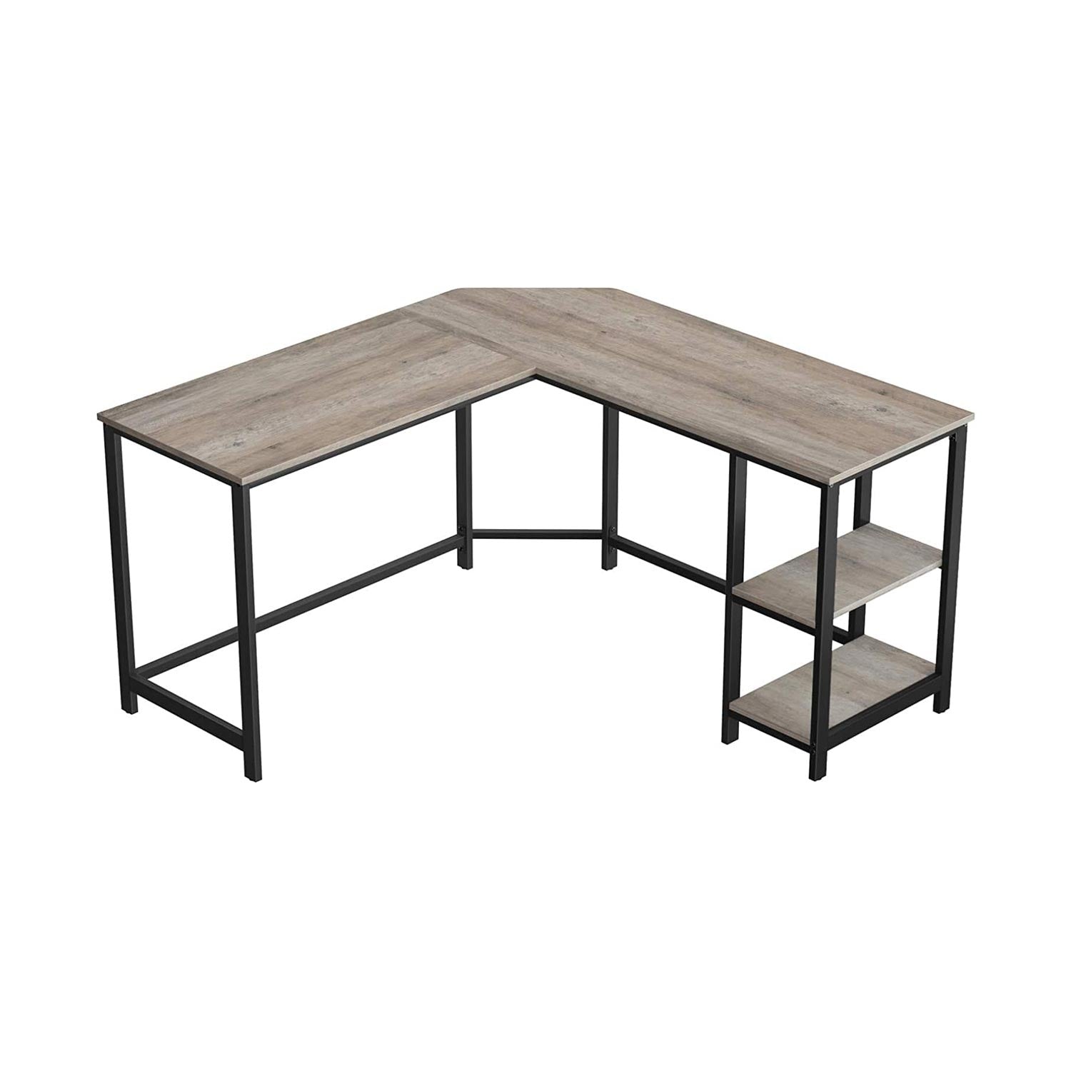 Hjørneskrivebord i moderne design m. hylder - Skrivebord -
